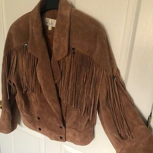 VINTAGE Suede Fringe Coat